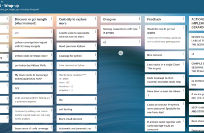 Teaching Experiences: Closing an Online Lecture with a Collaborative Board to Gather Important Information